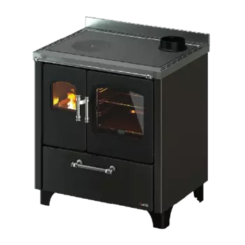 Cuisinière à bois SMART 80 - Acier Anthracite - SANS VENT. - 7,5 kW